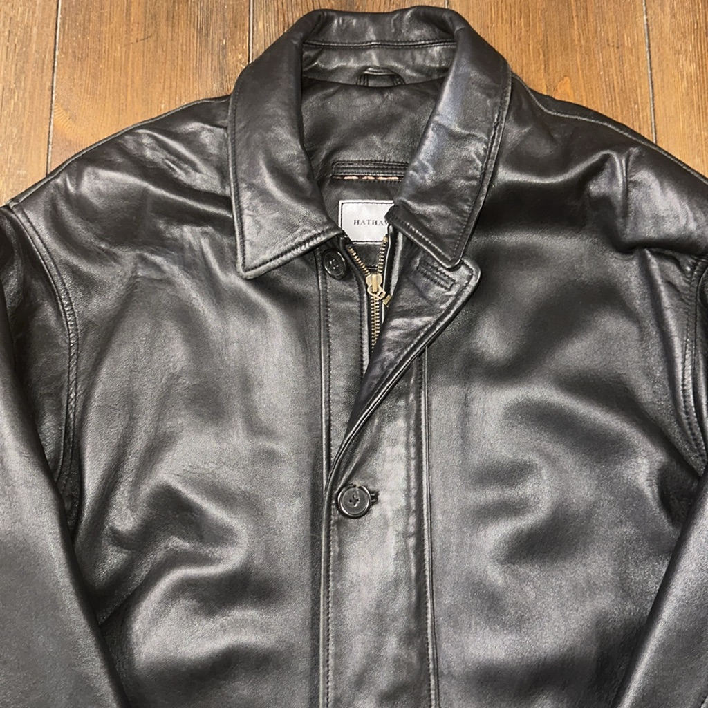 Men’s Long Black Leather Jacket. Fully Lined Size Xl Euc